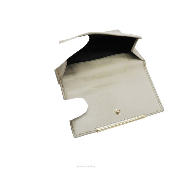 🔴 Gucci Trifold Wallet - Chalk Guccissima Leather - Picture 5 of 10
